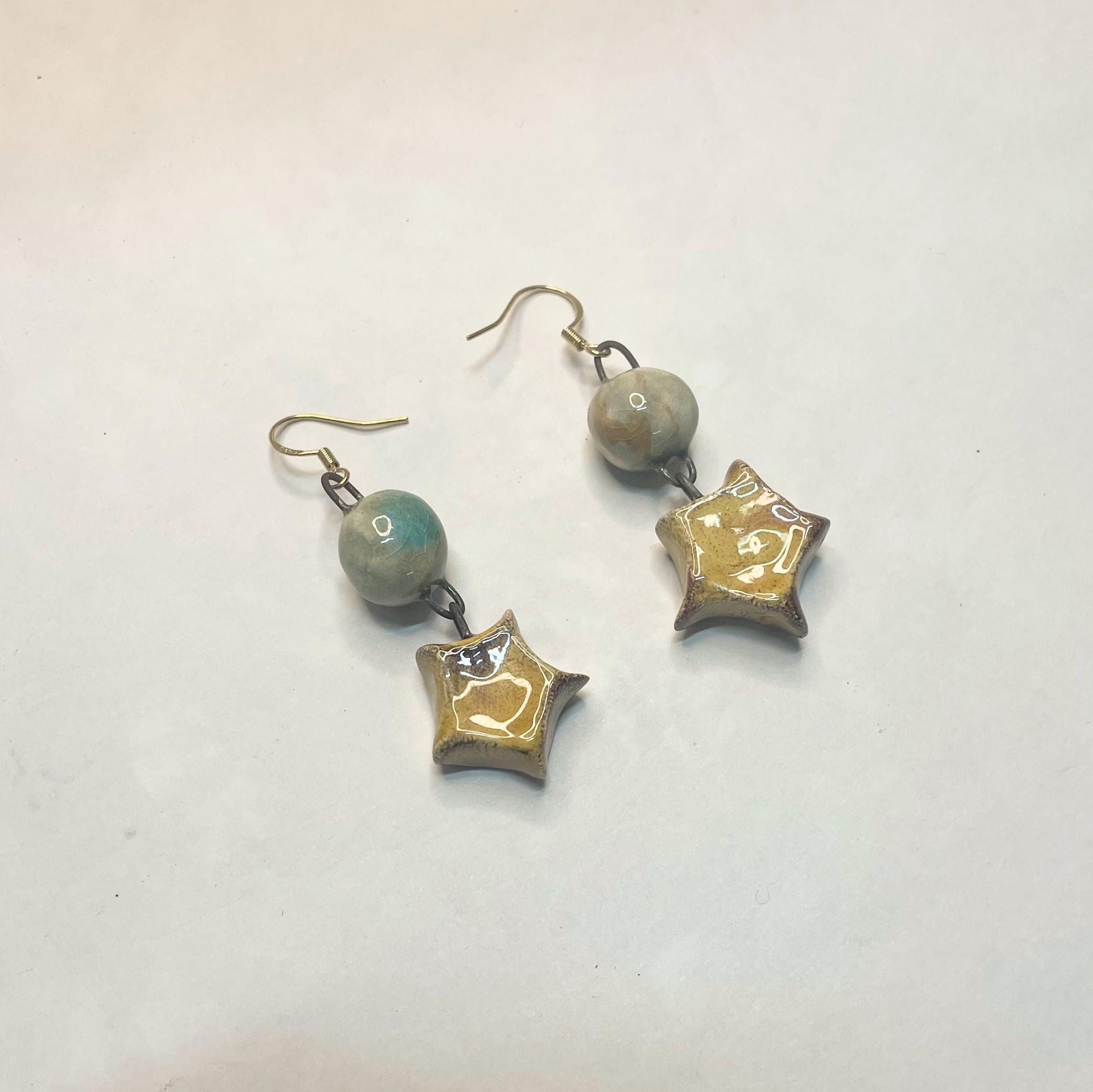 Star Dangling Earring made in Ceramic