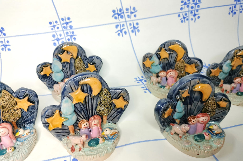 Christmas Scene with Sky and Stars, Handmade Nativity Set