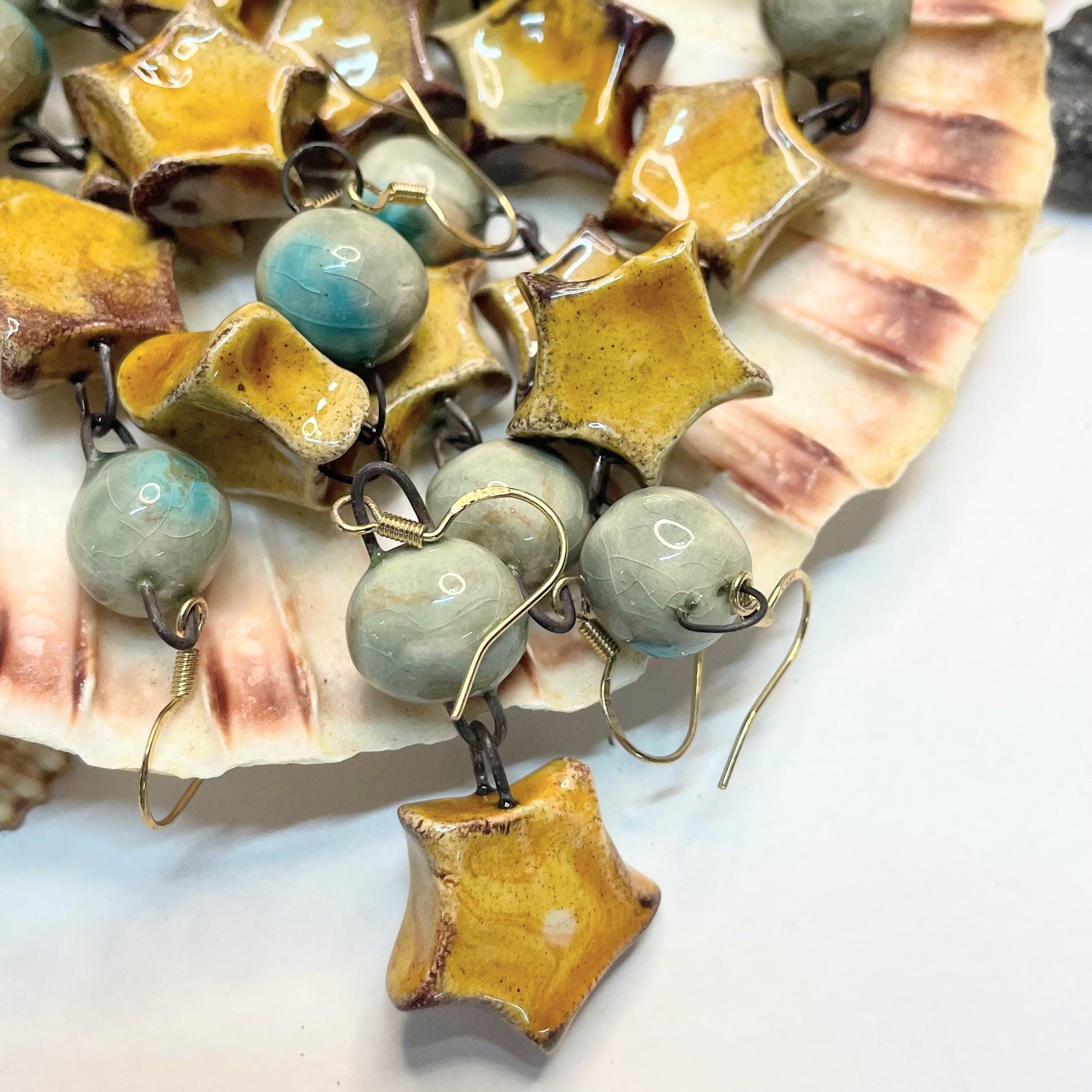Star Dangling Earring made in Ceramic