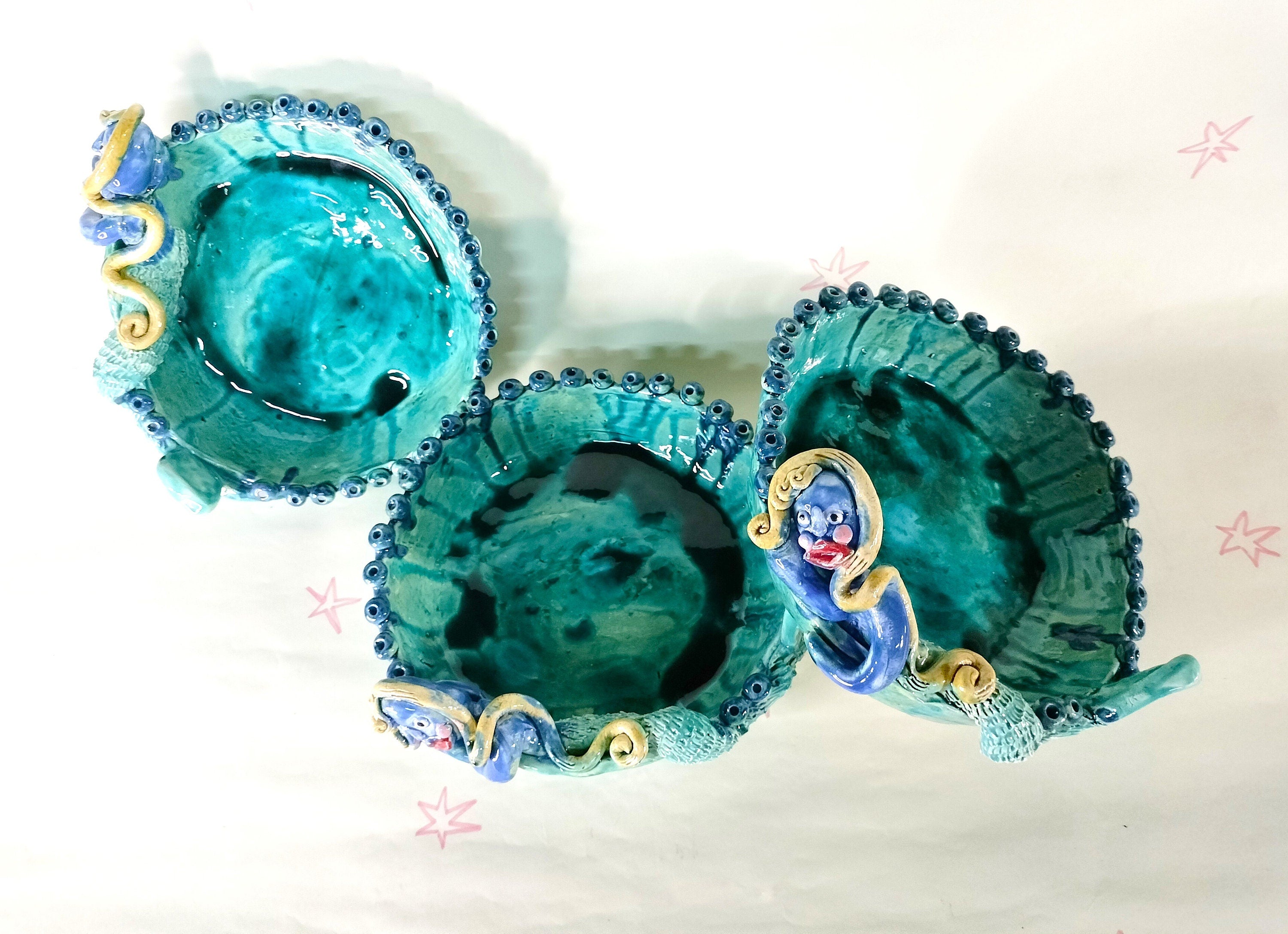 Mermaid Green Plate Made in Ceramic